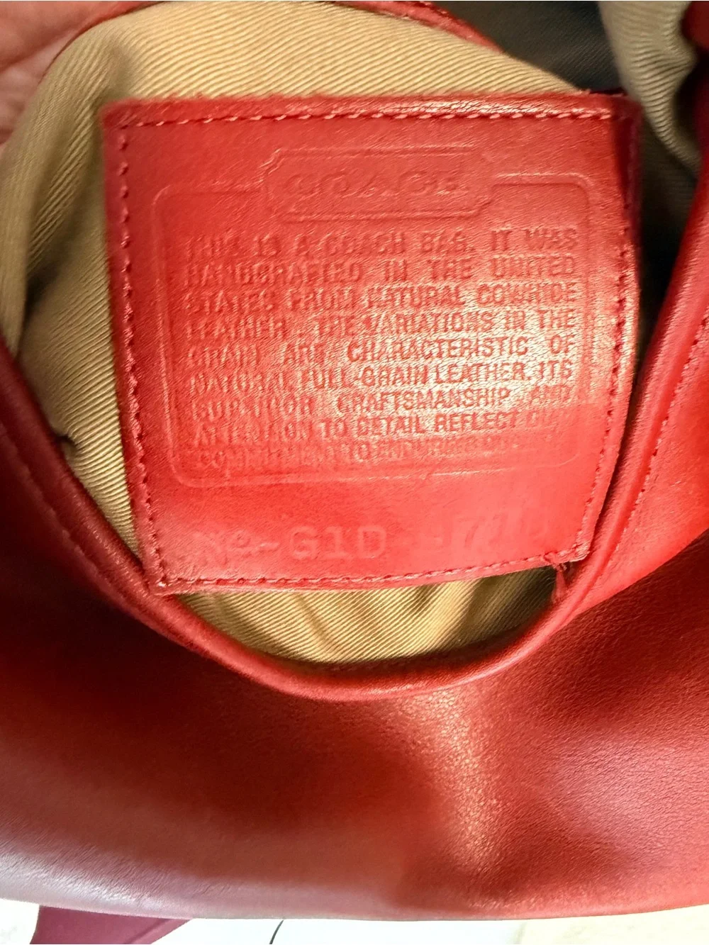 COACH VINTAGE  LEGACY CRESCENT RED LEATHER SADDLE BAG 9718 90s Purse - Picture 8 of 11